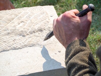 Living history historical stone mason