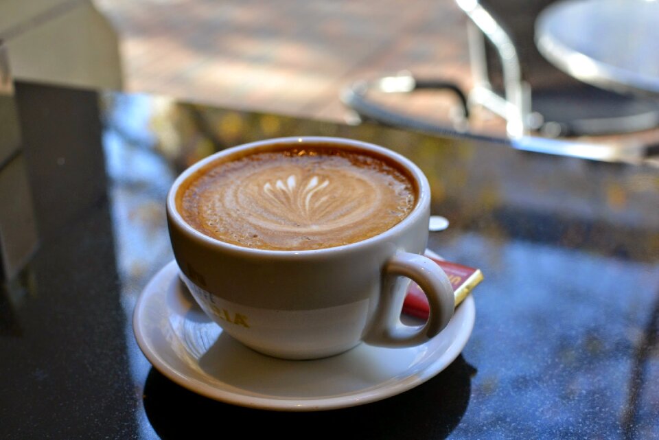 White cup of coffee caffeine