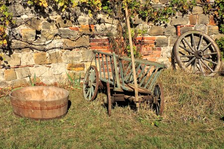 Wooden wheel old drawbar dare photo