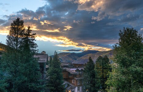 Fall dusk mountains photo