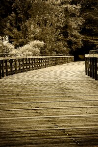 Sepia wood railing