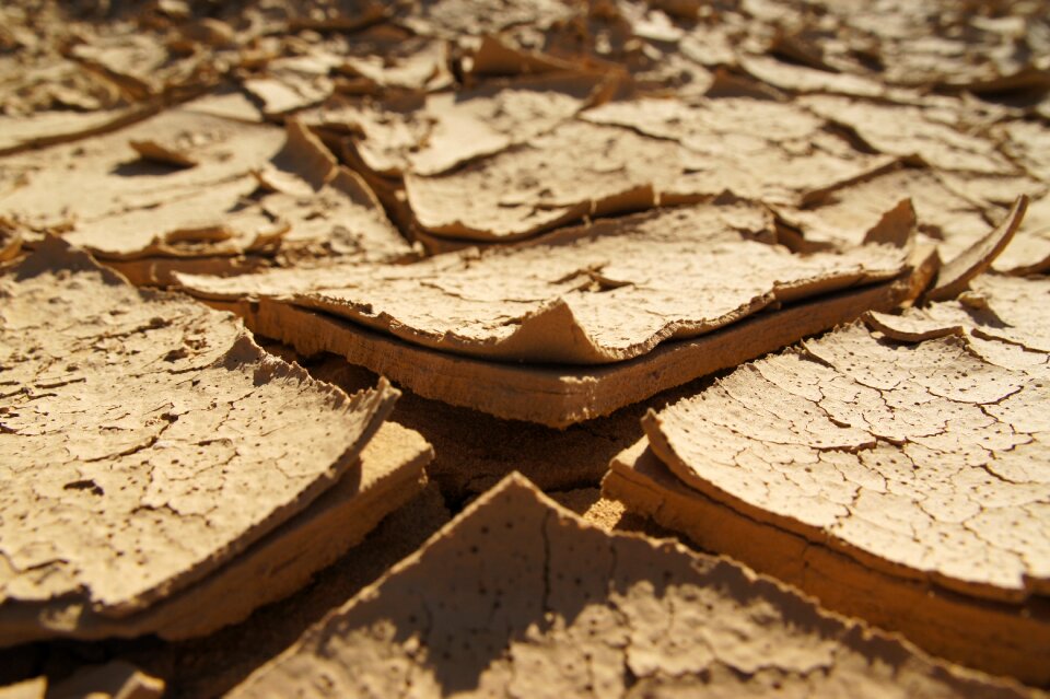 Cracked dehydrated ground