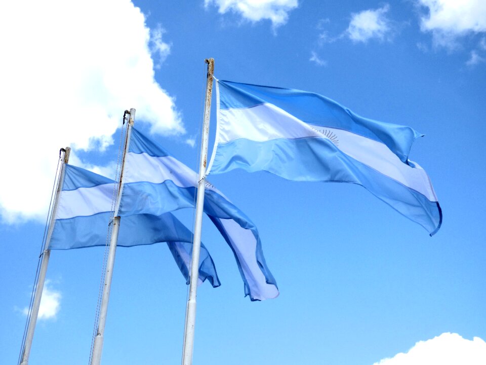 National flag mast light blue and white