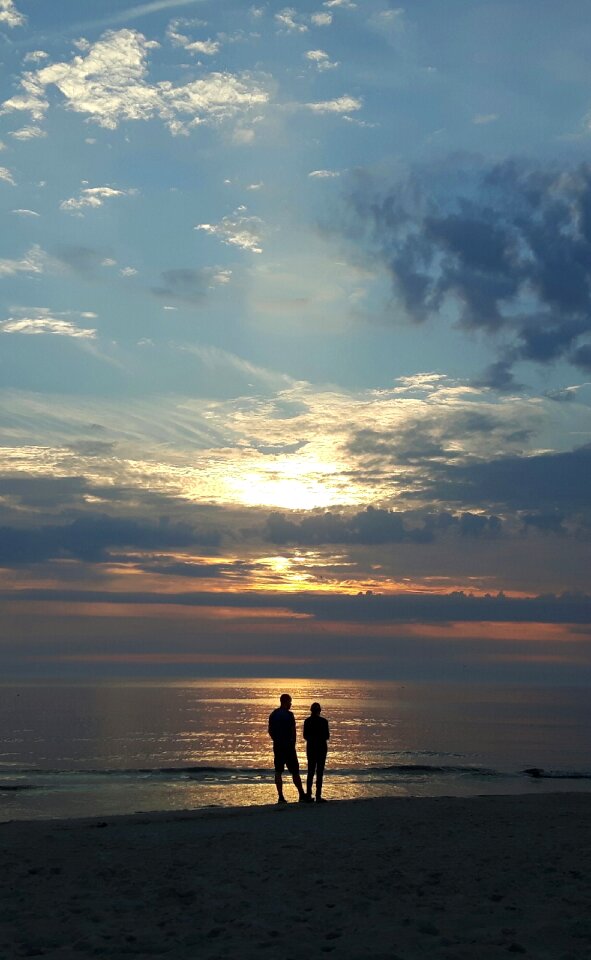 Evening sky coast sea