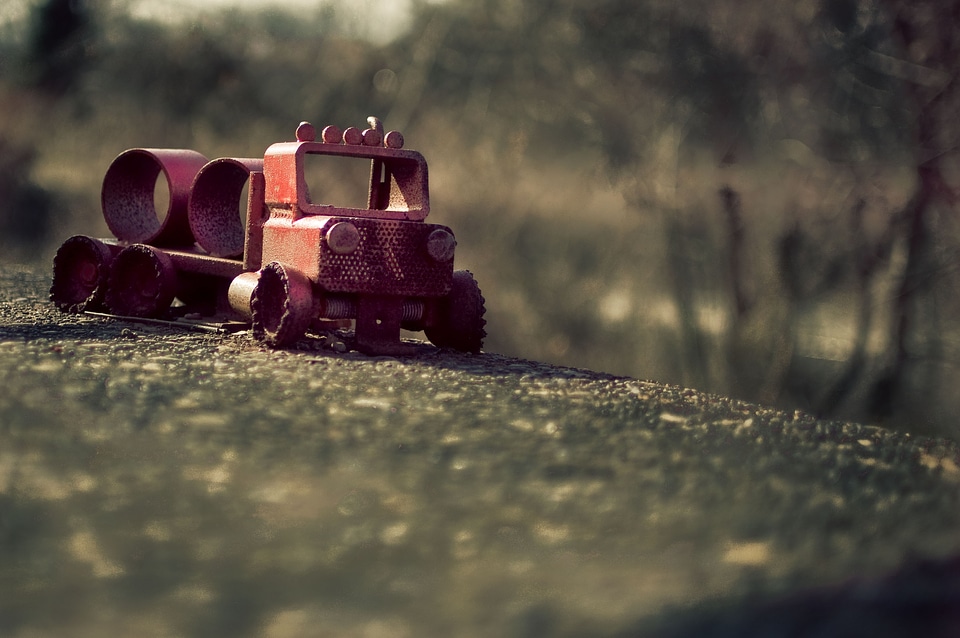 Toy truck concrete firetruck