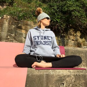 Yoga outdoors pose