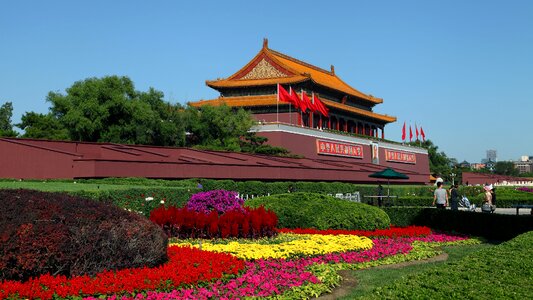 National day the scenery building