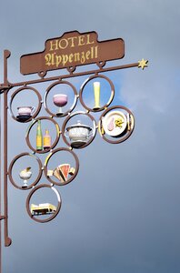 Advertising sign hauswand restaurant