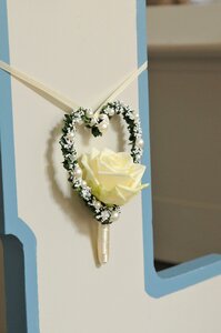 Wedding bands decoration flowers photo
