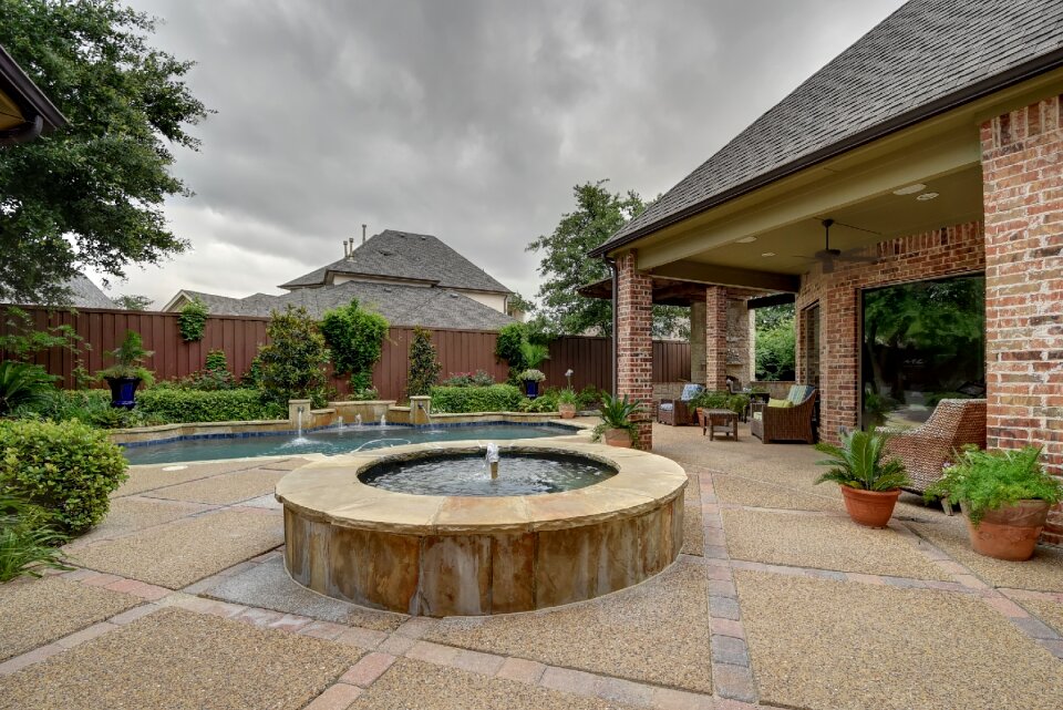 Backyard pool swimming