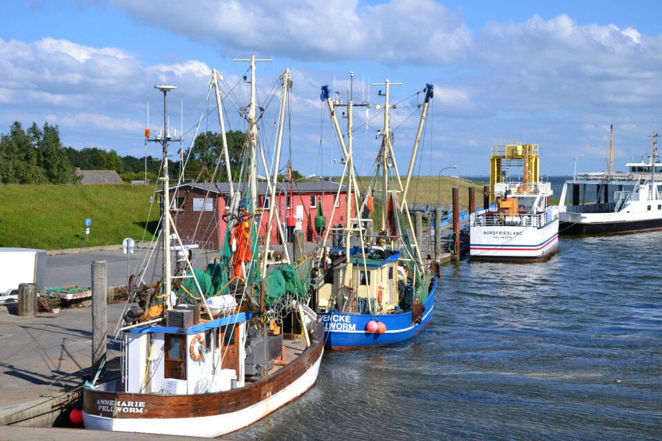 Cutter fishing port fishing boat