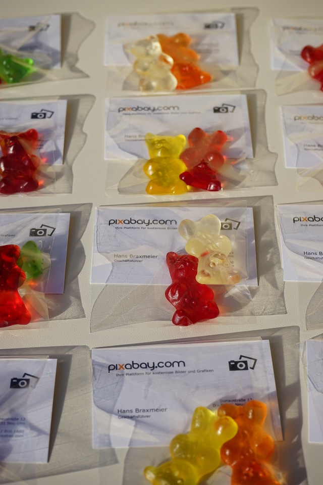 Bags gummi bears packed