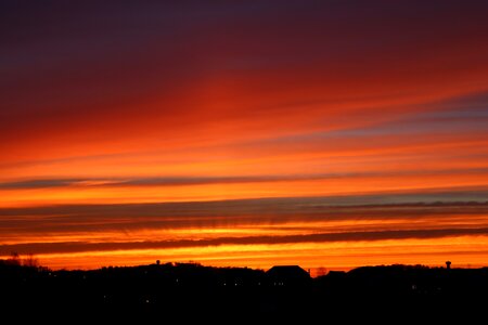 Sunset orange sky evening