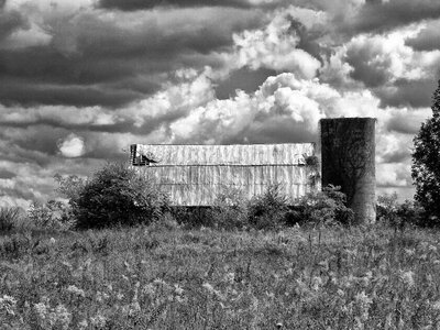 Monochrome black and white country
