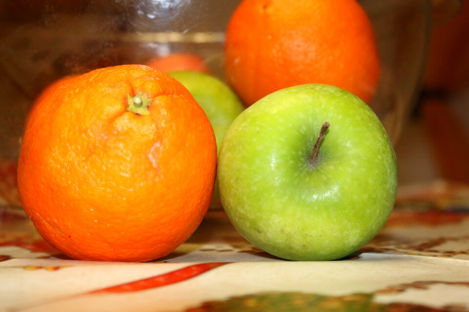 Fruits apple orange
