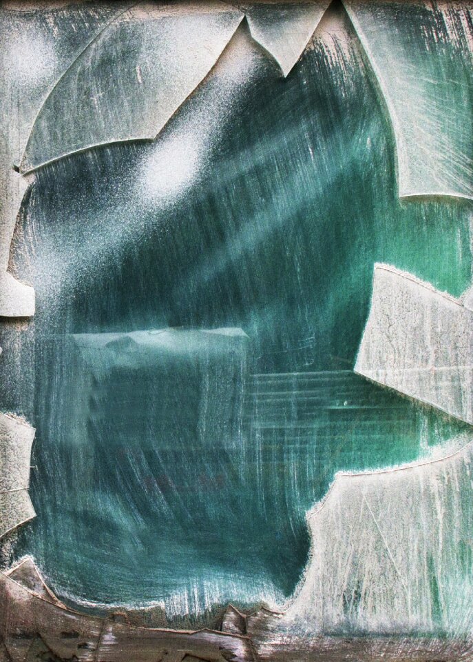 Glass mosaic powder window