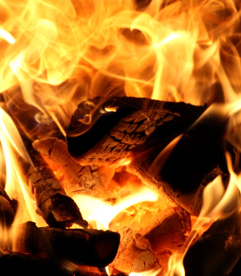 Wood embers hot