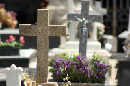 Cross of granite tomb cemetery