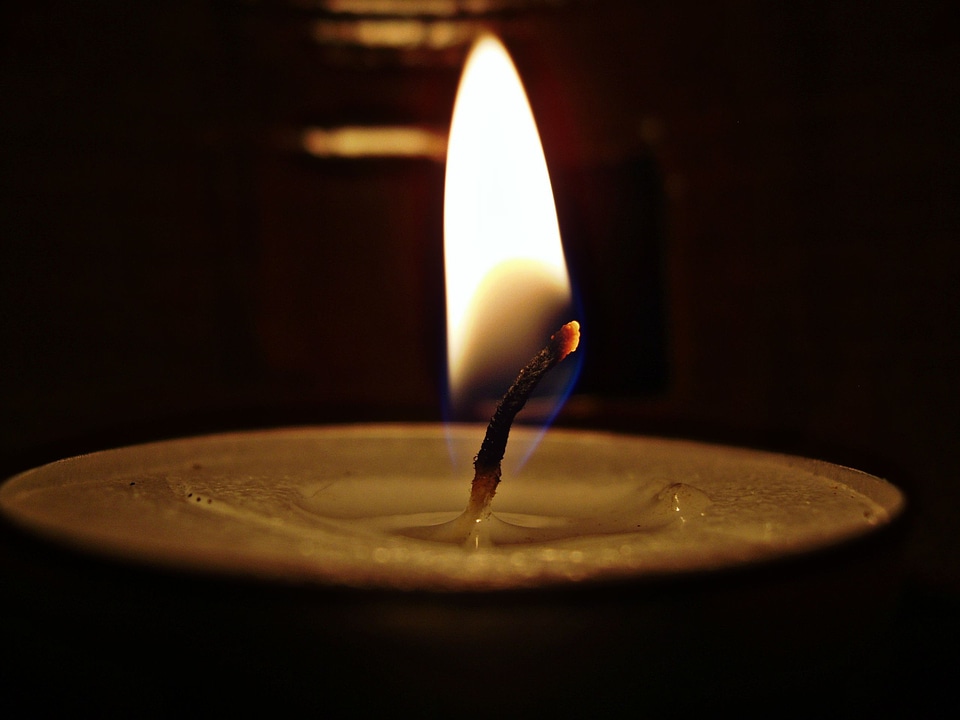 Wax burning flames