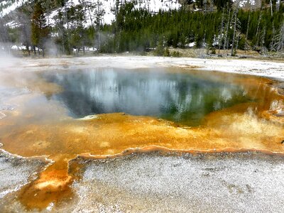 Geyser sulfur steam