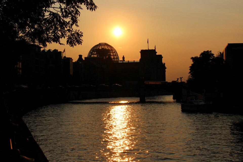 Evening river reichstag