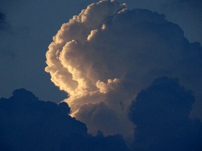 Clouds form dark clouds evening sky