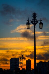 Yellow sky blue sky evening photo