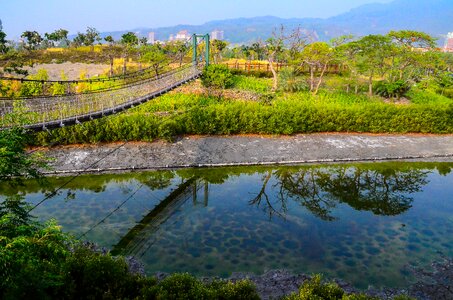 Drawbridge reflection recreational trails