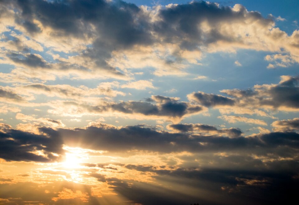 Sunset sunrise light beams