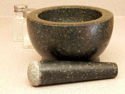 Cooking mortar and pestle ingredient photo