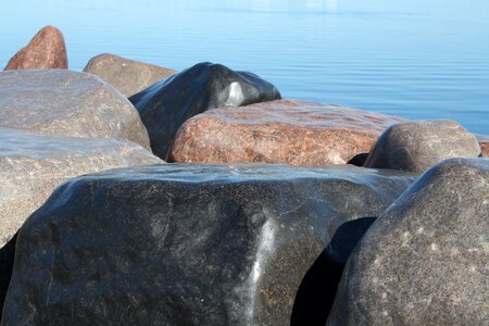 Stone blocks water sea photo