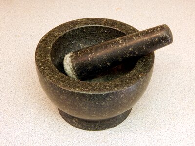 Cooking mortar and pestle ingredient photo