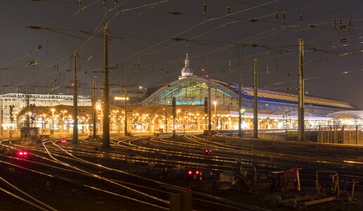 Night photograph railway station central station photo