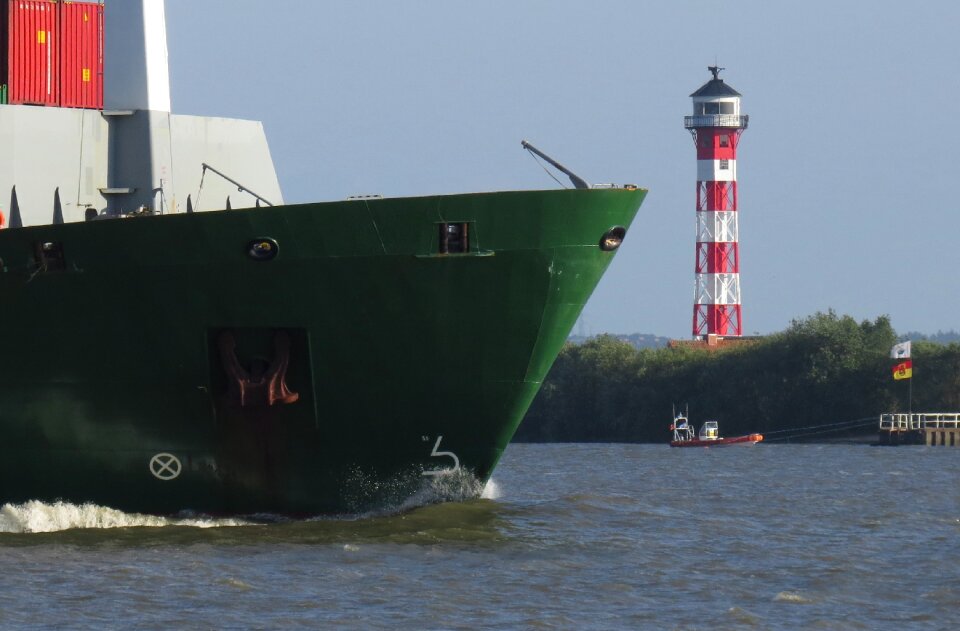 Seafaring port container ship