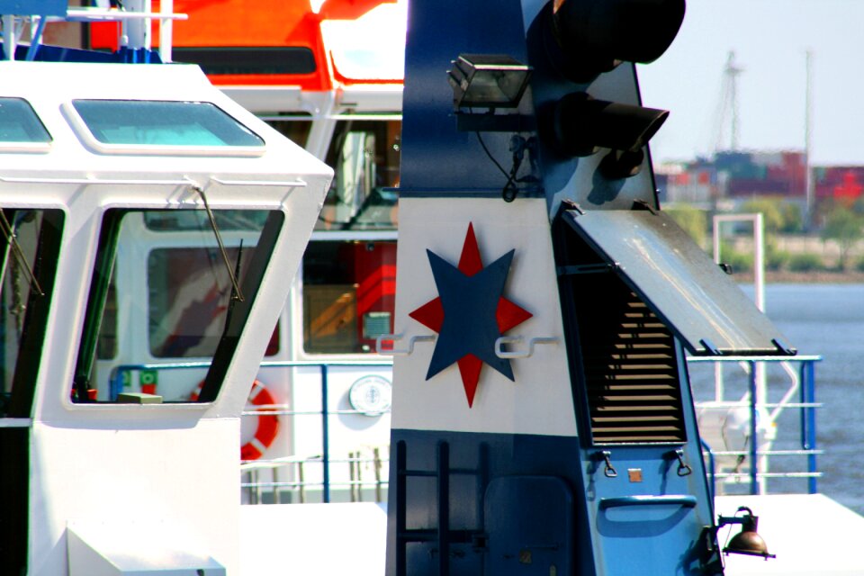 Seafaring port container ship
