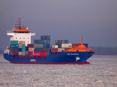 Seafaring port container ship photo