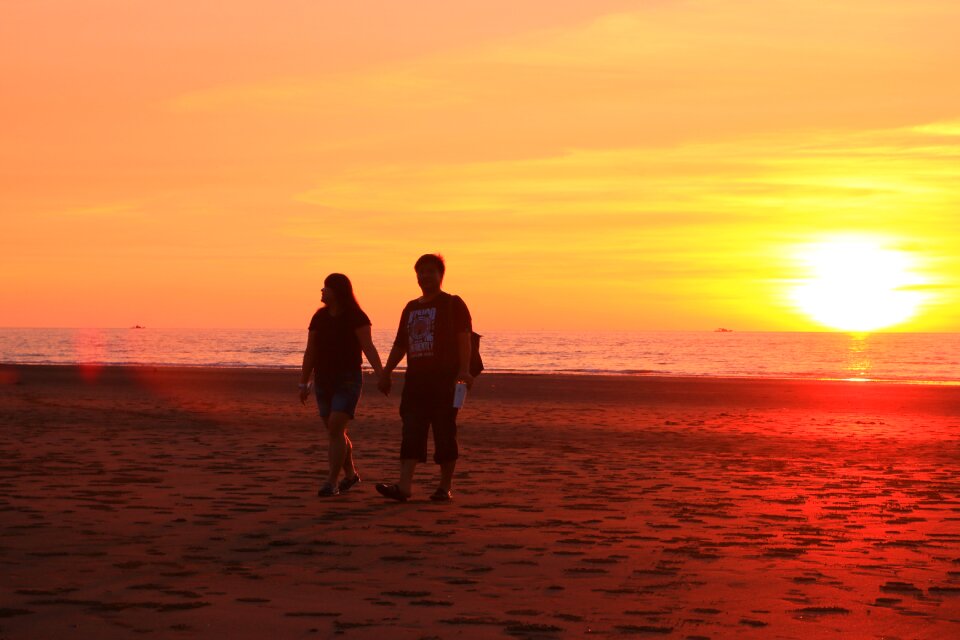 Sand beach feeling very much happy romantic