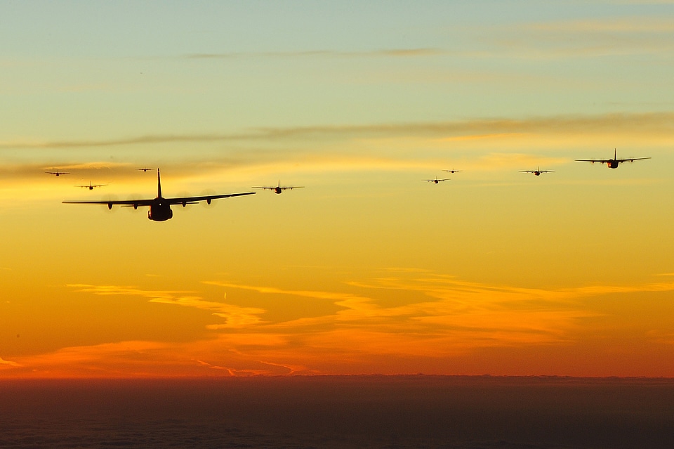 Jets aircraft sunset