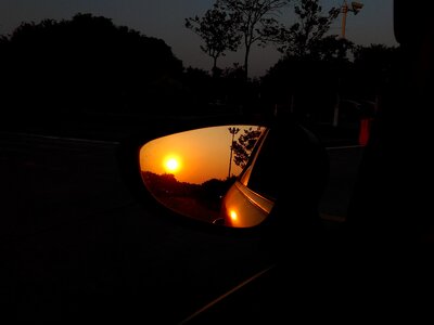 Automotive mirror reflection photo