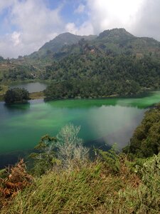 Volcanic lake java indonesia