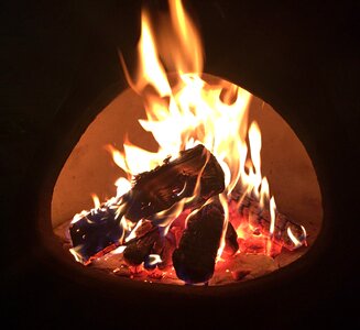 Flames burn