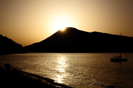 Sunset lipari sicily
