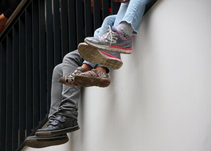 Dangle sneaker young people photo
