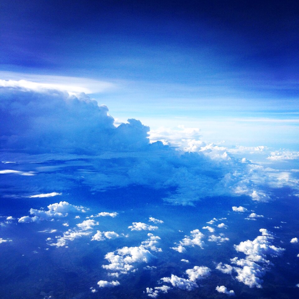 Sky the world as seen from an airplane blue sky