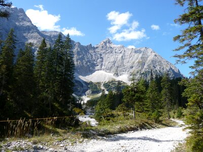 Mountains hiking riverbed