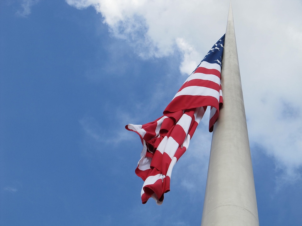 Stars and stripes patriotism flapping