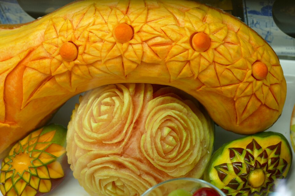 Artfully pumpkin fruit