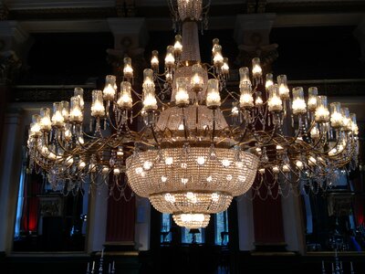 Crystal chandelier atmosphere room lighting photo