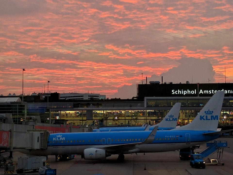 Airport aircraft dusk
