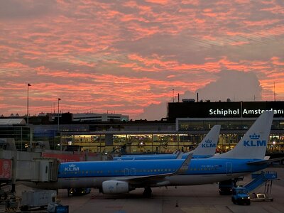 Airport aircraft dusk